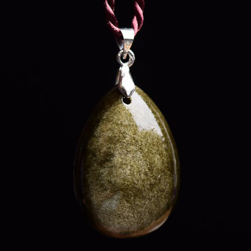 Collier Goutte d’Eau en Obsidienne Naturelle