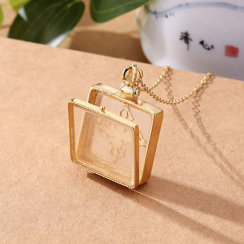 Collier Double Dorje en Jade Blanc Naturel