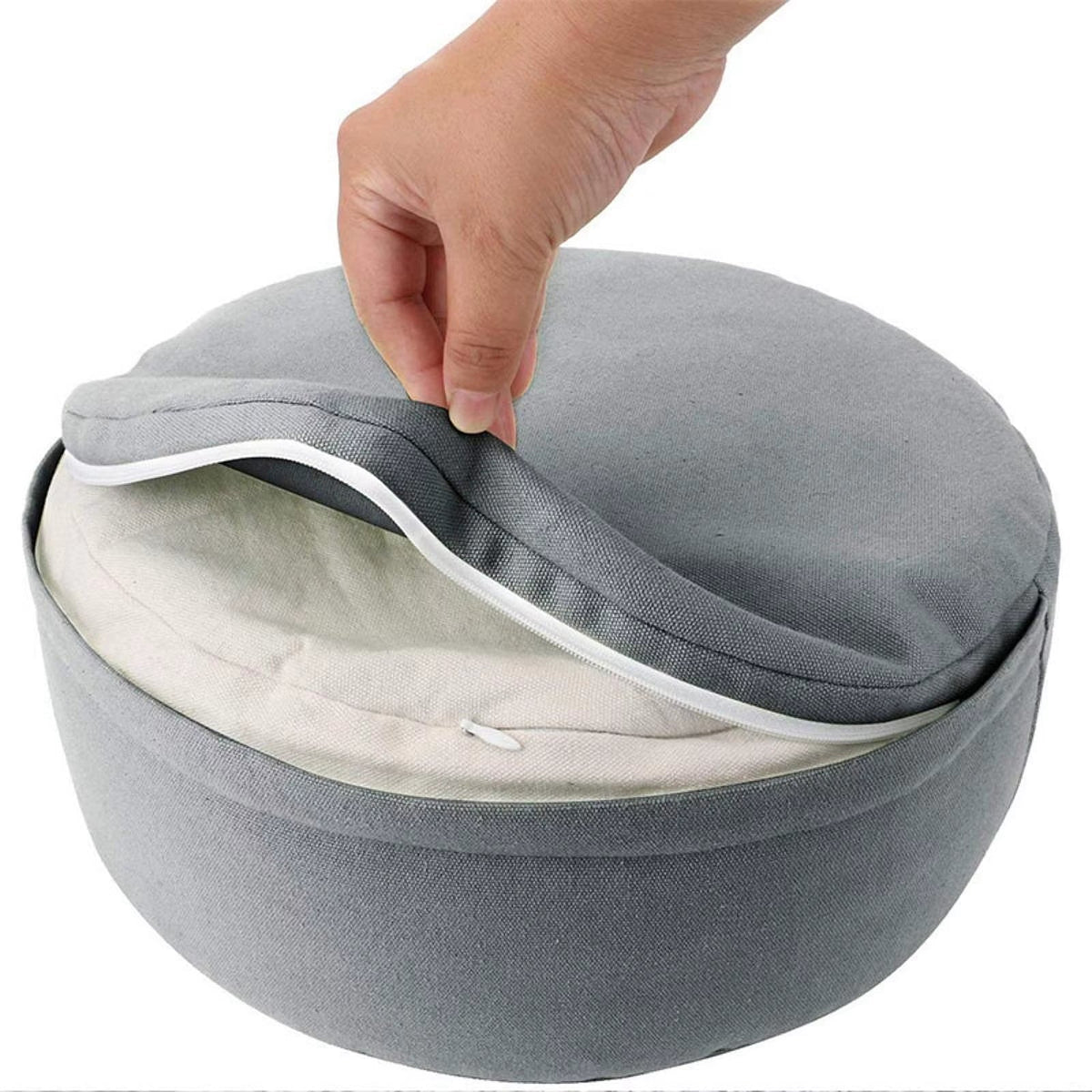 Zafu Gris Moderne – Coussin de Méditation & Assise Confortable
