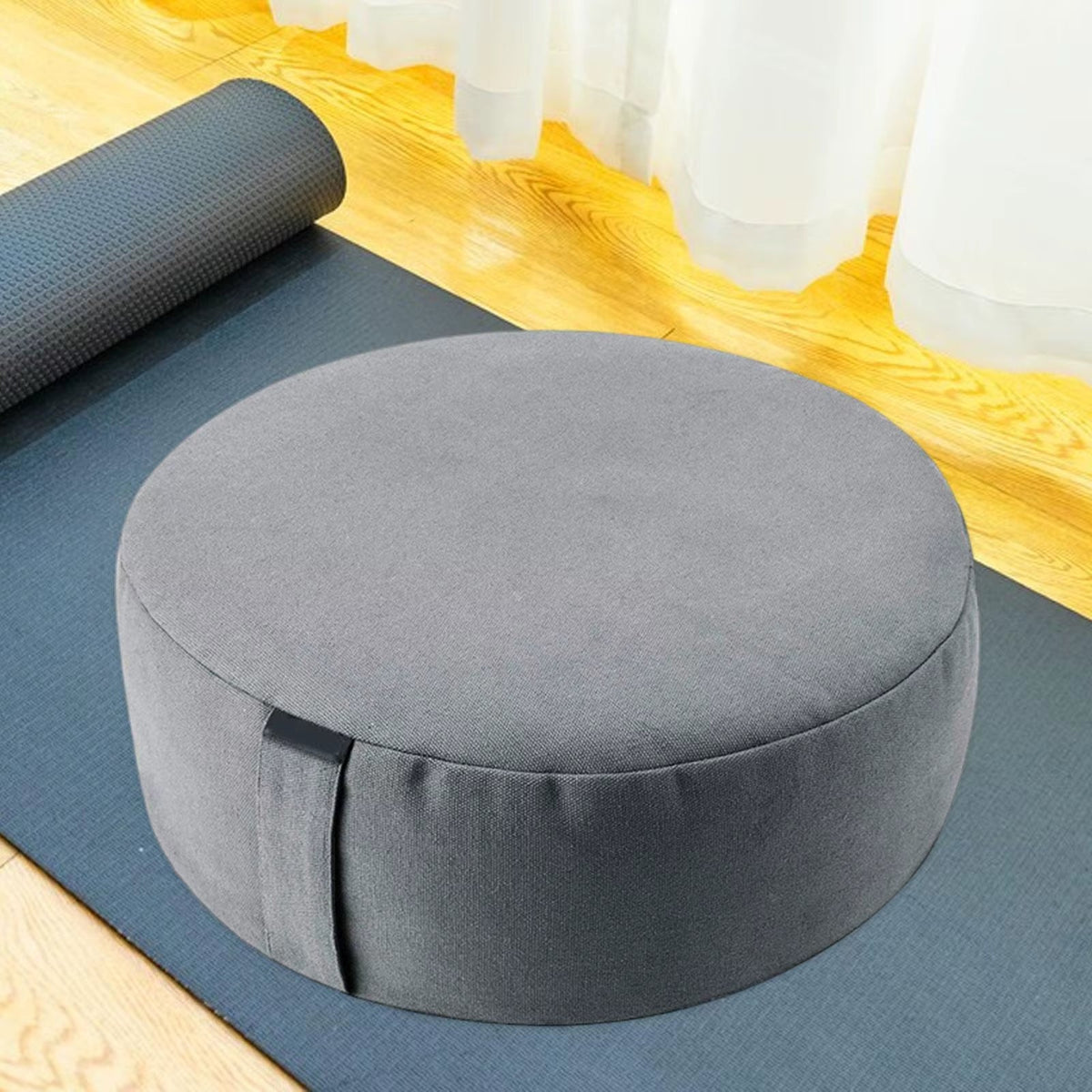 Zafu Gris Moderne – Coussin de Méditation & Assise Confortable